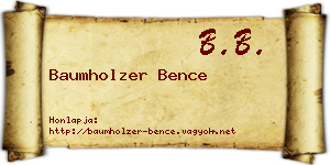 Baumholzer Bence névjegykártya